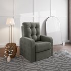 Poltrona Reclinável Do Papai Em Suede  Cinza