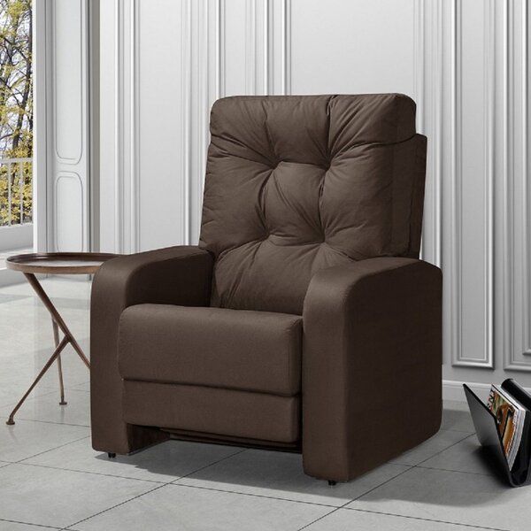 Poltrona Reclinável Do Papai Em Suede  Marrom