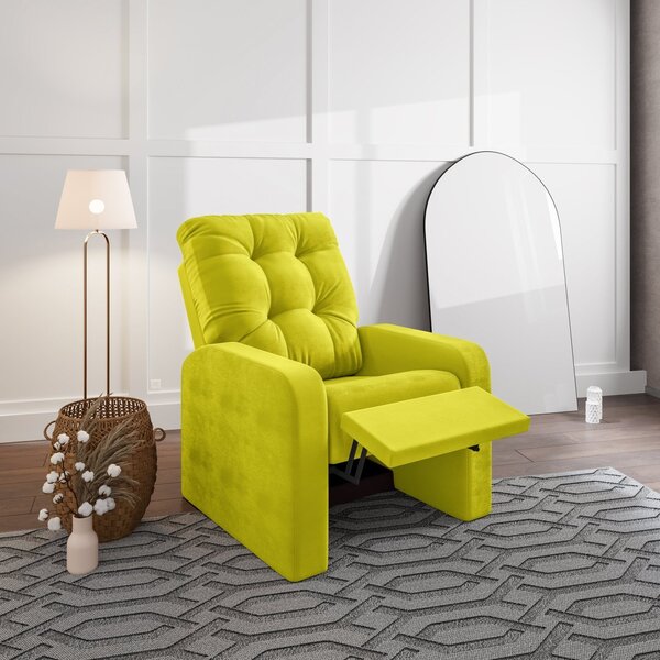 Poltrona Reclinável Do Papai Em Suede Amarelo