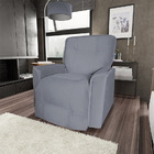 Poltrona Reclinável Do Papai Luka Suede Cinza - Qlare Estofad