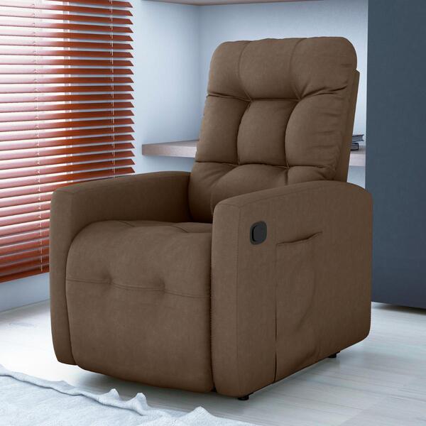 Poltrona Reclinável Do Papai Mila Suede Marrom