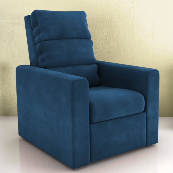Poltrona Reclinável Do Papai Neiva Veludo Azul