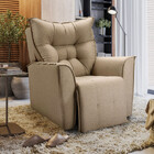 Poltrona Reclinavel Do Papai Para Sala King Linho Capuccino