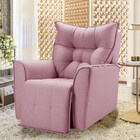 Poltrona Reclinavel Do Papai Para Sala King Linho Rosê