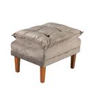 Poltrona Reclinável E Puff Veneza Veludo Kero Konforto Bege