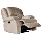 Poltrona Reclinavel Eletrica Malibu Com Usb Veludo Bege