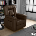 Poltrona Reclinável Elétrica Milão Sintetico Marrom