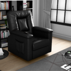 Poltrona Reclinável Elétrica Milão Sintetico Preto