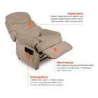 Poltrona Reclinável Germany Suede Amassado Bege