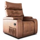 Poltrona Reclinável Giratória Texas Courino Montana Whisky