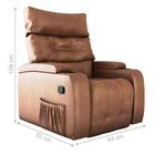 Poltrona Reclinável Giratória Texas Courino Montana Whisky