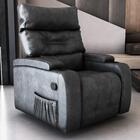 Poltrona Reclinável Giratória Texas Sintetico Bege