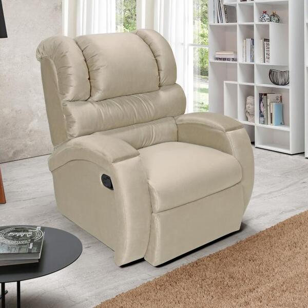 Poltrona Reclinável Imperial Zero Wall Suede Areia