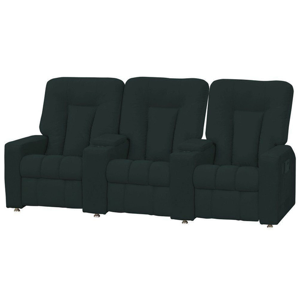 Poltrona Reclinável Jetta 3 Lugares E 3 Posições Sued Verde E