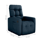 Poltrona Reclinável Kansas Suede Azul