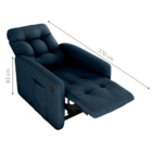 Poltrona Reclinável Kansas Suede Azul