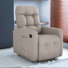 Poltrona Reclinável Kansas Suede Bege