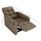 Poltrona Reclinável Kansas Suede Cappuccino