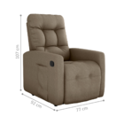 Poltrona Reclinável Kansas Suede Cappuccino