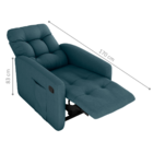 Poltrona Reclinável Kansas Suede Petróleo