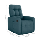 Poltrona Reclinável Kansas Suede Petróleo