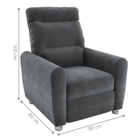 Poltrona Reclinável Lepanto Veludo Cinza