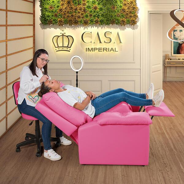 Poltrona Reclinável Lisboa Suede Papai Lash Estética Cílios M