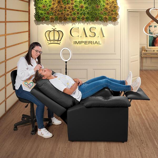 Poltrona Reclinável Lisboa Suede Papai Lash Estética Cílios M