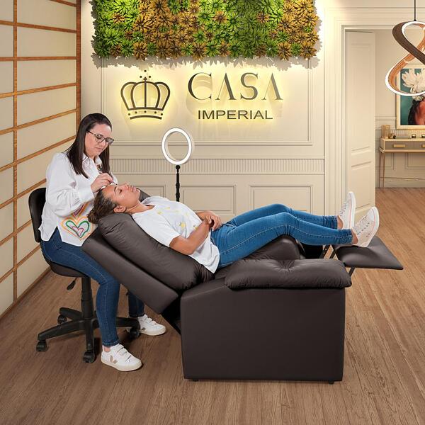 Poltrona Reclinável Lisboa Suede Papai Lash Estética Cílios M