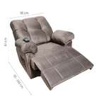 Poltrona Reclinável Manual Adele Veludo Marrom Claro