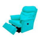 Poltrona Reclinável Manual Alana J01 Suede Azul Tiffany