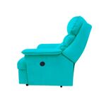 Poltrona Reclinável Manual Alana J01 Suede Azul Tiffany