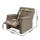 Poltrona Reclinável Marrom Taupe Suede Akinori Shop Jm