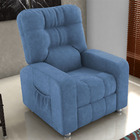 Poltrona Reclinável Mx-7 Azera Veludo Pena Azul B373 - Folk M