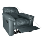 Poltrona Reclinável Olga Sintetico Preto