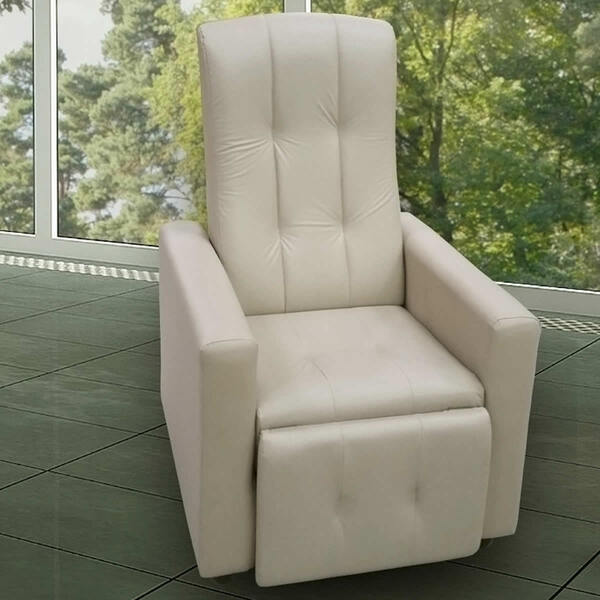 Poltrona Reclinavel Padua Tecido Korino 450 - Bege - Delare