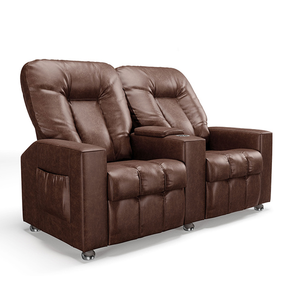 Poltrona Reclinável Para Cinema 2 Lugares Sora Pu Brilho Fh1