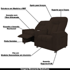 Poltrona Reclinável Para Cinema 2 Lugares Sora Veludo Marrom