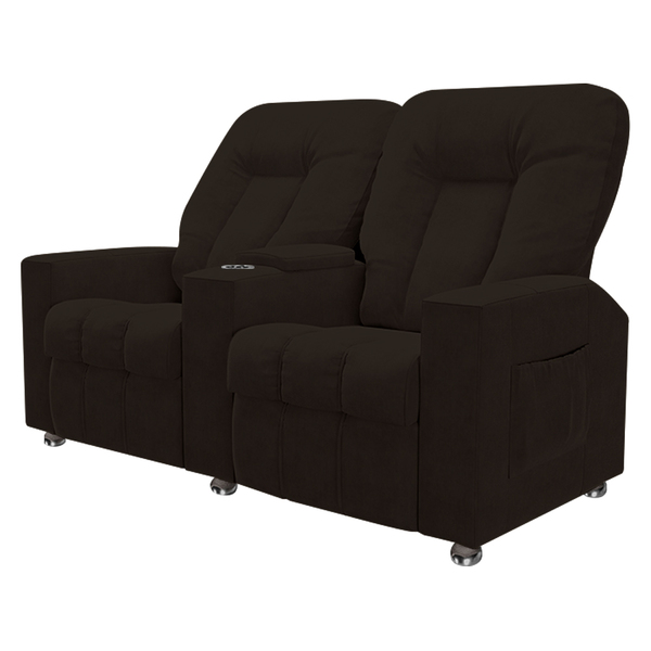 Poltrona Reclinável Para Cinema 2 Lugares Sora Veludo Marrom