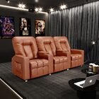 Poltrona Reclinável Para Cinema 3 Lugares Sora Pu Camel Brilh