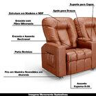 Poltrona Reclinável Para Cinema 3 Lugares Sora Pu Fh1 - D'ros