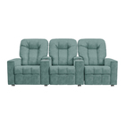 Poltrona Reclinável Para Cinema 3 Lugares Sora Veludo Azul Cl
