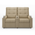 Poltrona Reclinável Para Cinema Parma 2 Lugares Baú Usb Linho