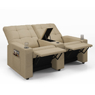 Poltrona Reclinável Para Cinema Parma 2 Lugares Baú Usb Linho