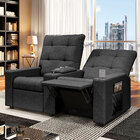 Poltrona Reclinável Para Cinema Parma 2 Lugares Baú Usb Linho