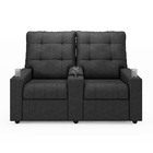 Poltrona Reclinável Para Cinema Parma 2 Lugares Baú Usb Linho