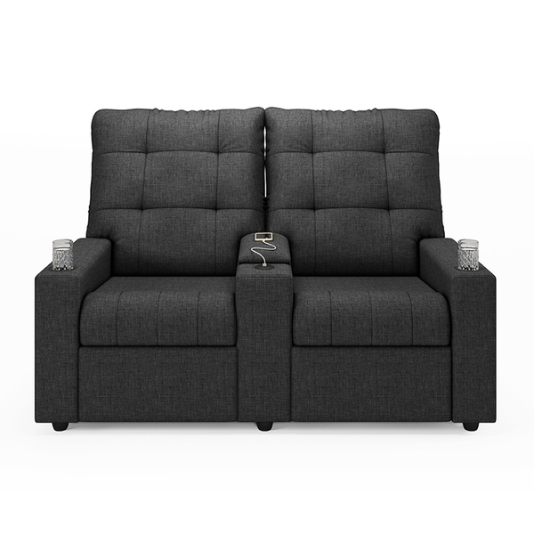 Poltrona Reclinável Para Cinema Parma 2 Lugares Baú Usb Linho