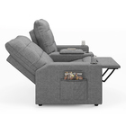 Poltrona Reclinável Para Cinema Parma 2 Lugares Baú Usb Linho