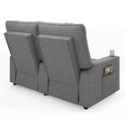 Poltrona Reclinável Para Cinema Parma 2 Lugares Baú Usb Linho