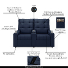 Poltrona Reclinável Para Cinema Parma 2 Lugares Baú Usb Pu Fh